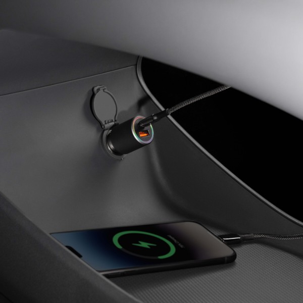 Фото - Автомобильное зарядное устройство Proove Double Energy Plus 53W (USB + Type-C) Metal Gray